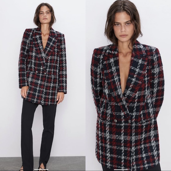 tartan jacket zara